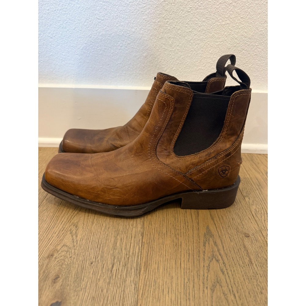 Ariat Mens Midtown Rambler Boots 10.5 D Light Brown Leather Square Toe 10019868